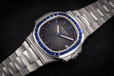 patek philippe nautilus blue sapphire bezel|Patek Philippe watch owners.